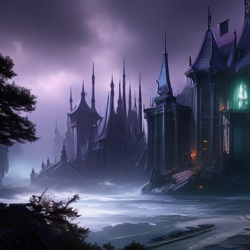 Haunted Mansion: Hyperrealistic Dark Fantasy Concept Art