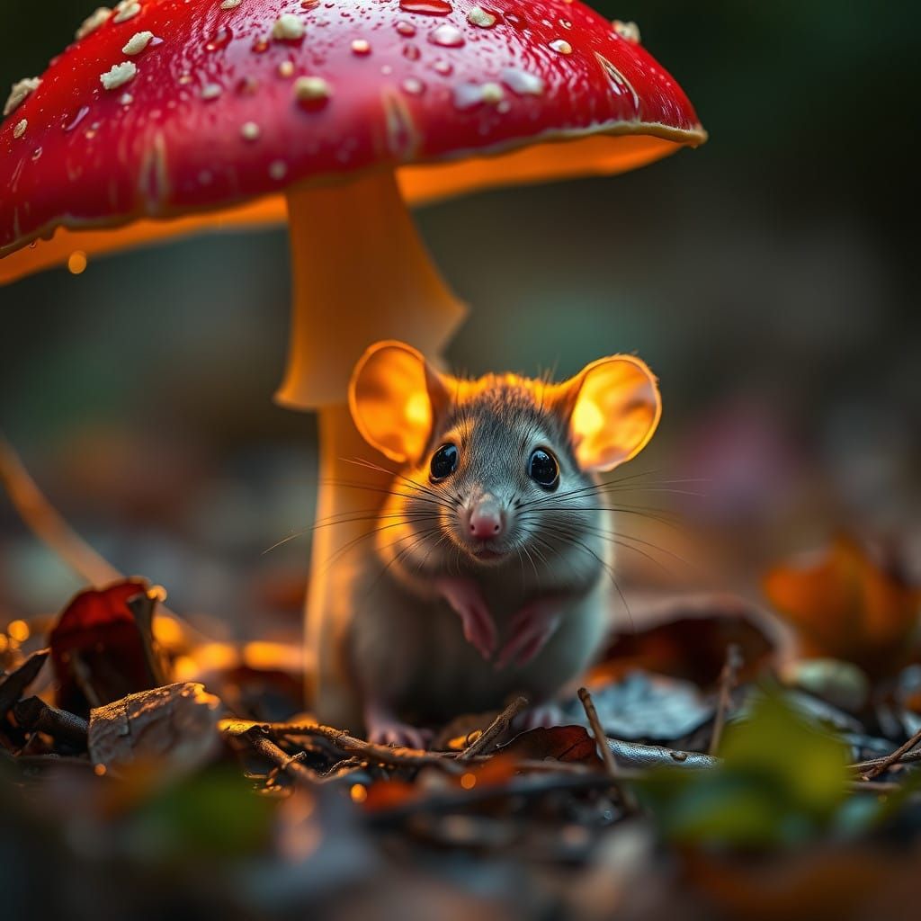 Whimsical Woodland Mouse Seeks Shelter