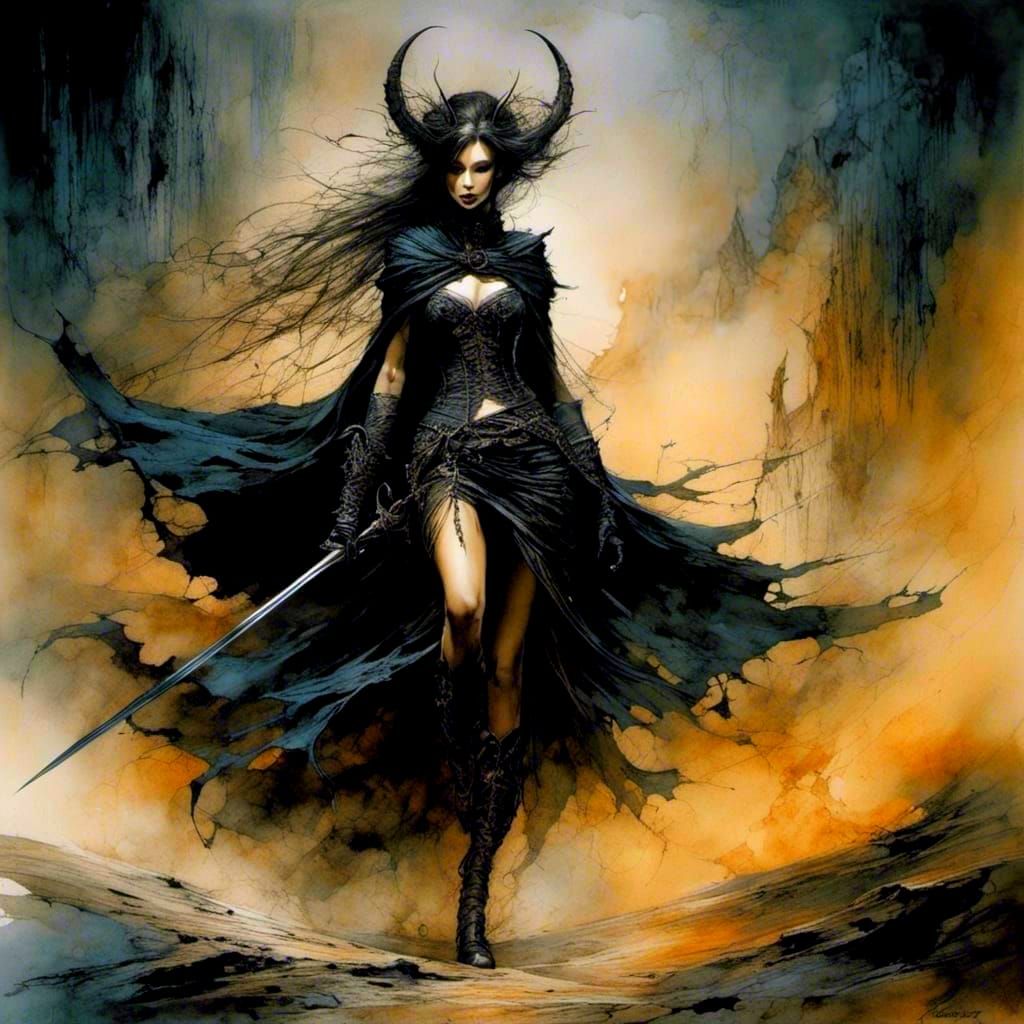 Devilish Blade Dancer in Dark Fantasy Style