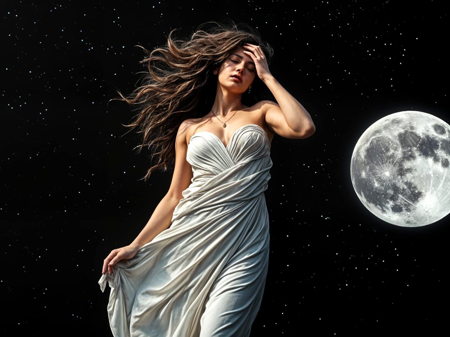 Artemis in Surreal Space Collage