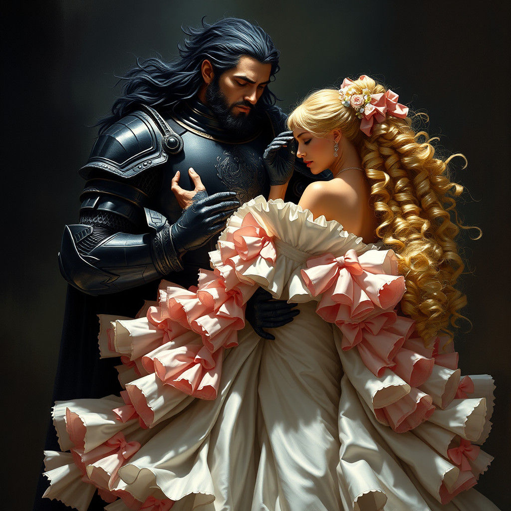 Dark Knight and Bride in Romantic Style