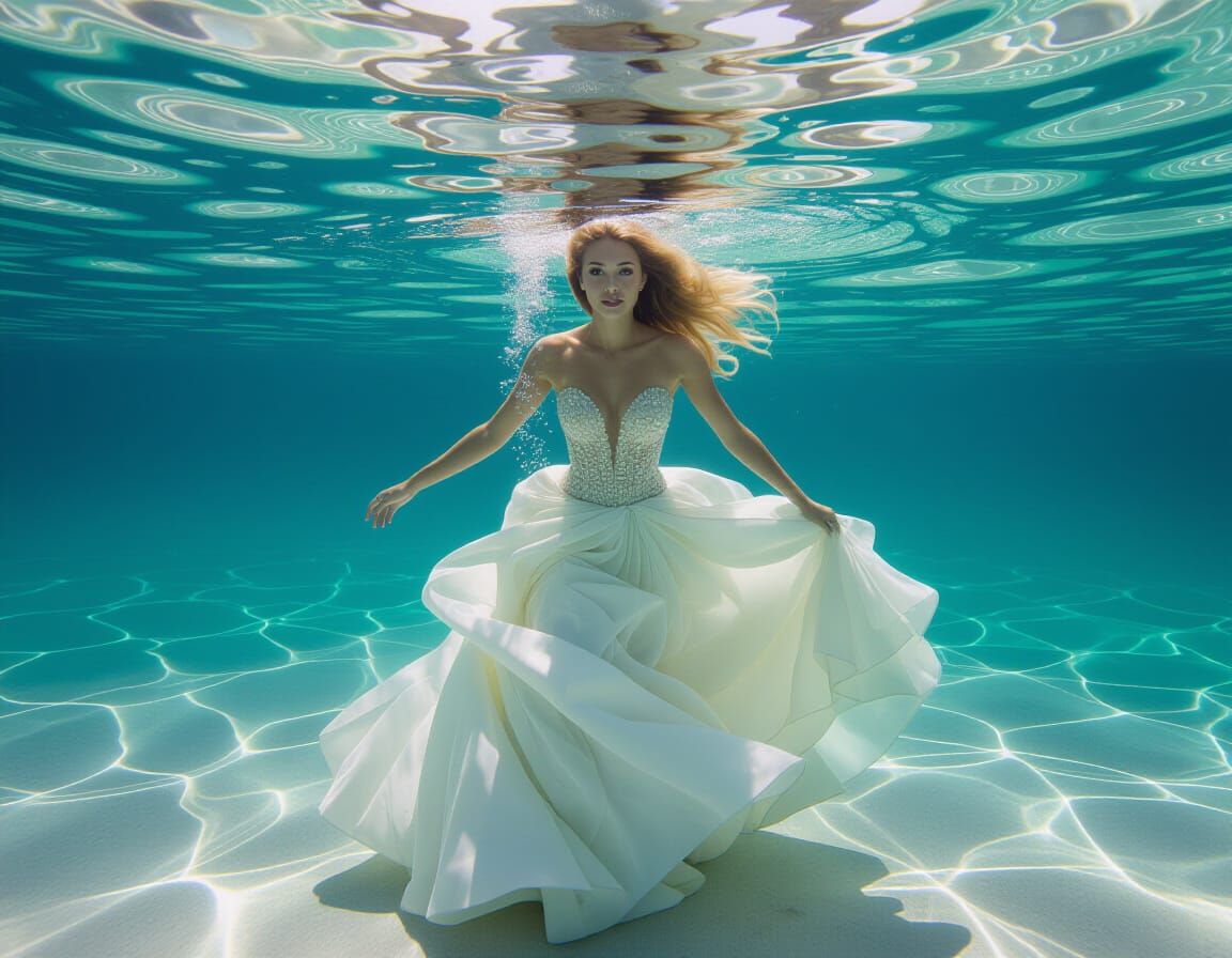 Aquatic Surrealism: Flooded Ballroom in Oil Layering Style