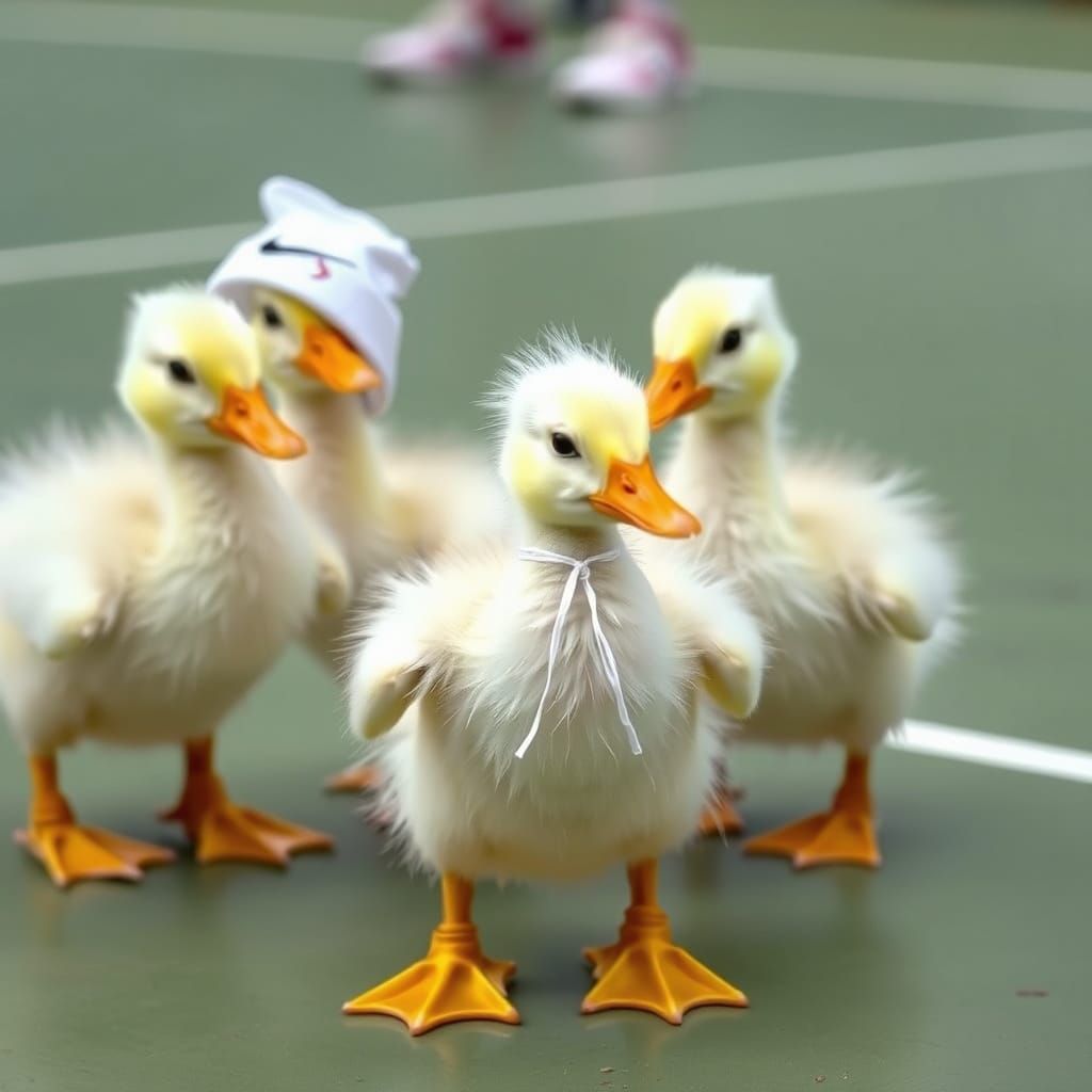 Ducklings Play Basketball: Sponsored Digital Art