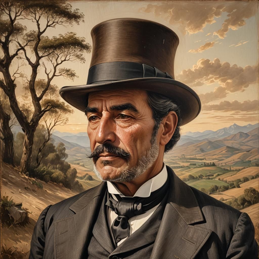 Realistic 19th Century Portrait of Chilean Man