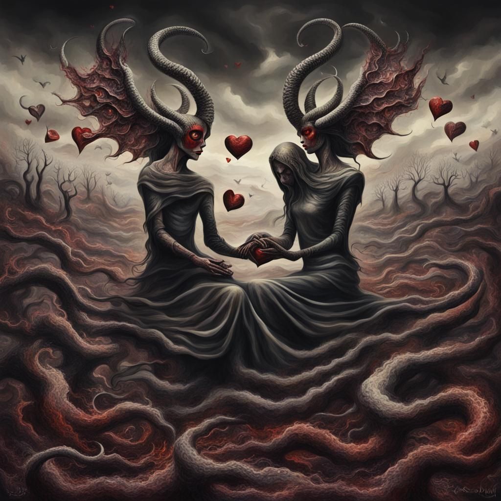 Surreal Love: Demons Unleashed in Dreamscape