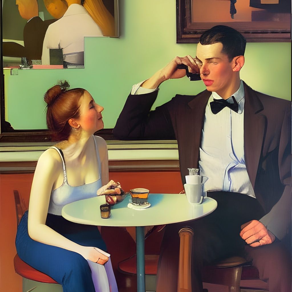 Young Couple's First Date in American Realism