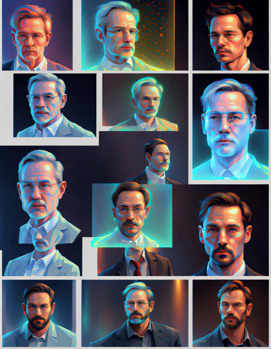 Layered Hologram Character Portrait
