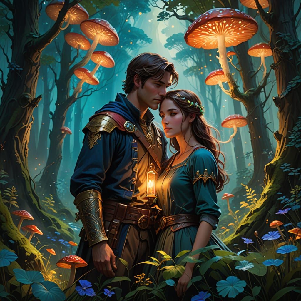 Dreamy Couple in Ancient Forest