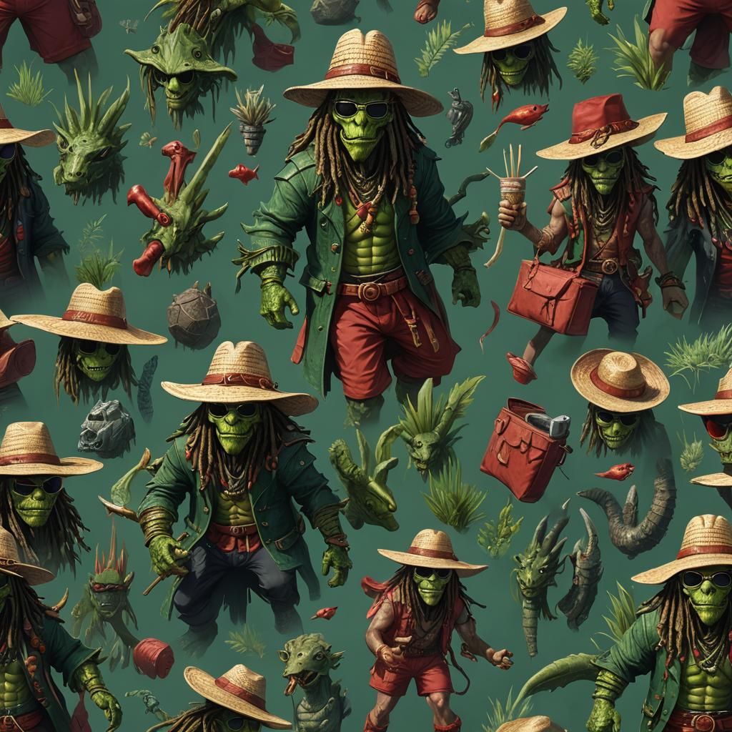 Green Dragonborn in Dark Fantasy Concept Art