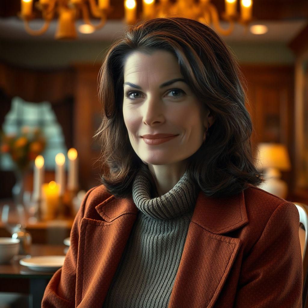 Sela Ward Portrait in 1990s Autumn Style