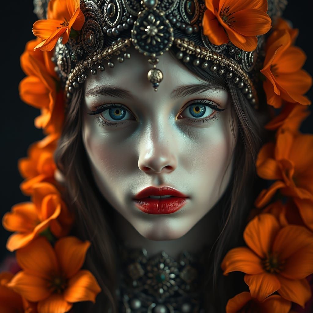 Ethereal Fantasy Portrait of a Regal Young Woman