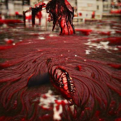 Blood-Soaked Nightmare AI Image