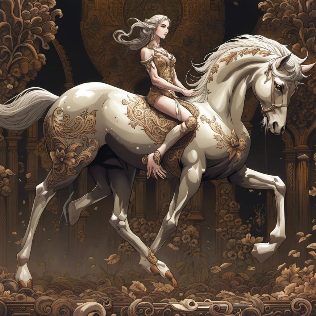 Detailed Centaur Fantasy Watercolor Illustration