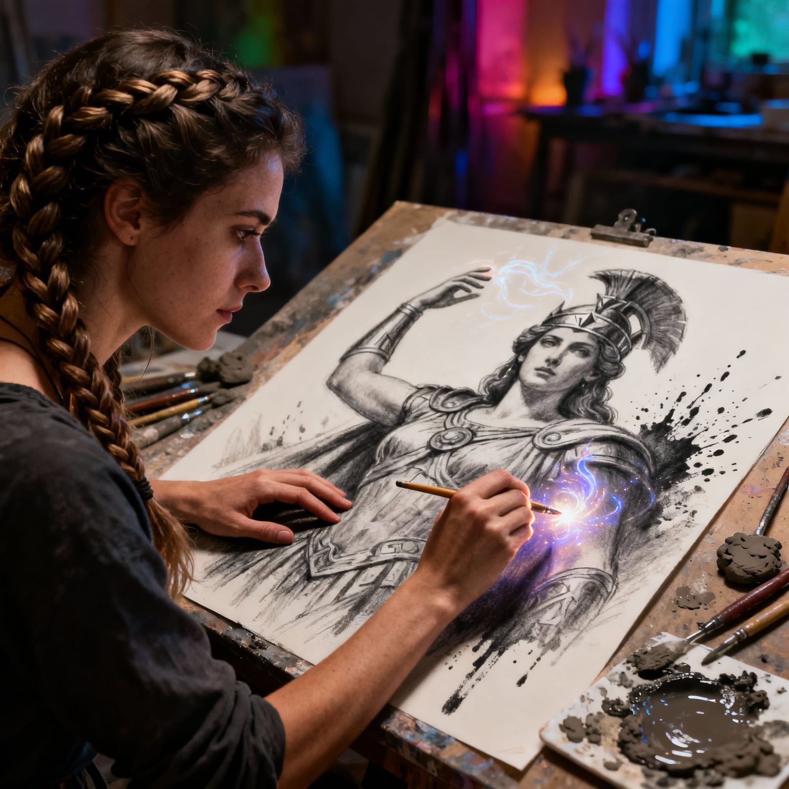 Artist Creates Athena Illustration in Magical Studio