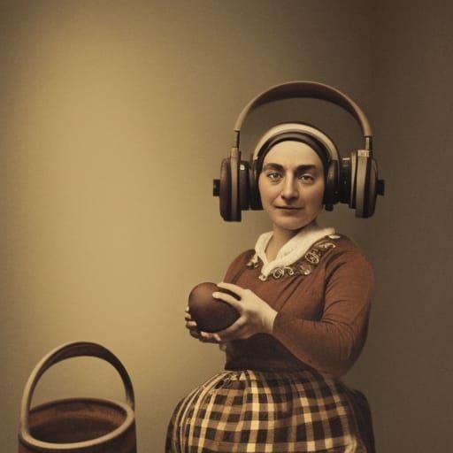 Porcelain Portrait: Swiss Clay Worker with Headphones