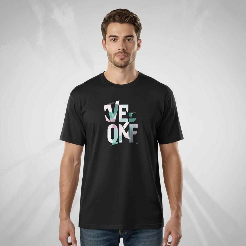 Realistic T-Shirt Mockup with Vector Design