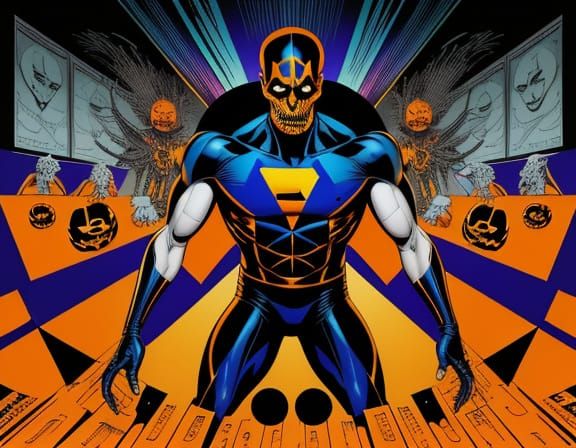 Pop Art Halloween Screen Print in Triadic Colors