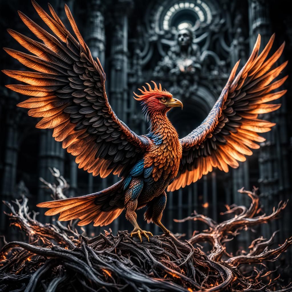 Rebirth of a Phoenix: Hyperrealistic HDR Image