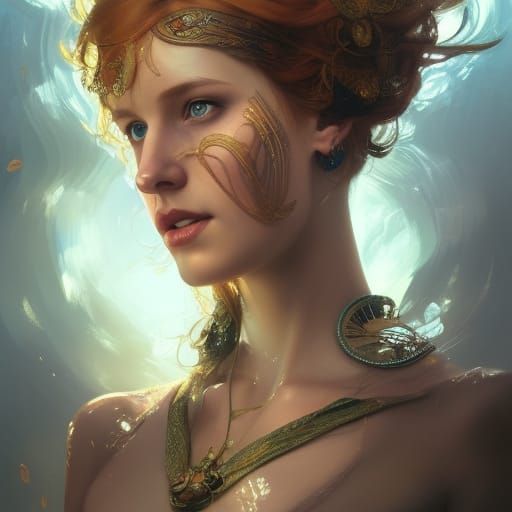 Celtic Goddess Portrait in Hyperdetailed Style