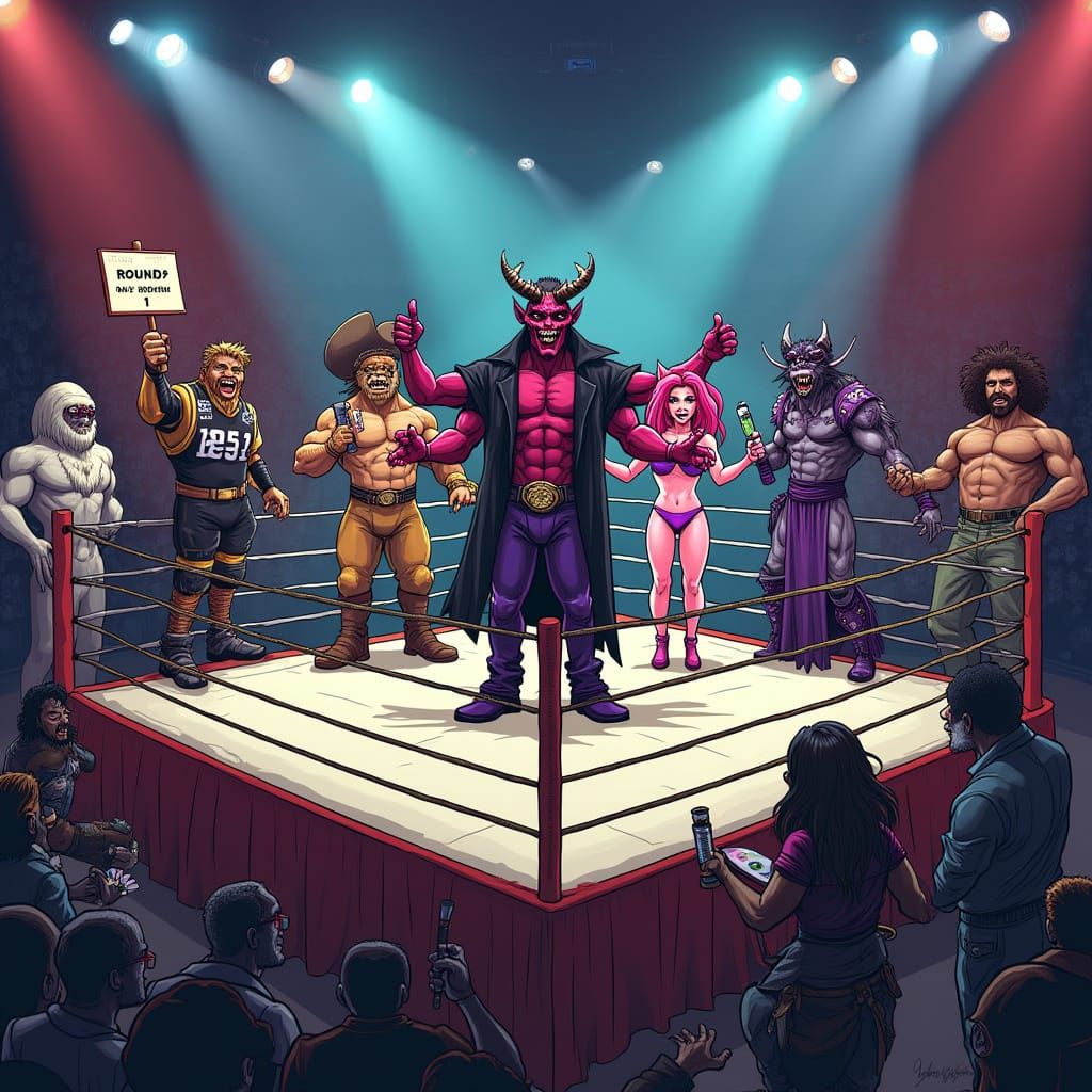 Dark Wrestling League in Cyberpunk Style