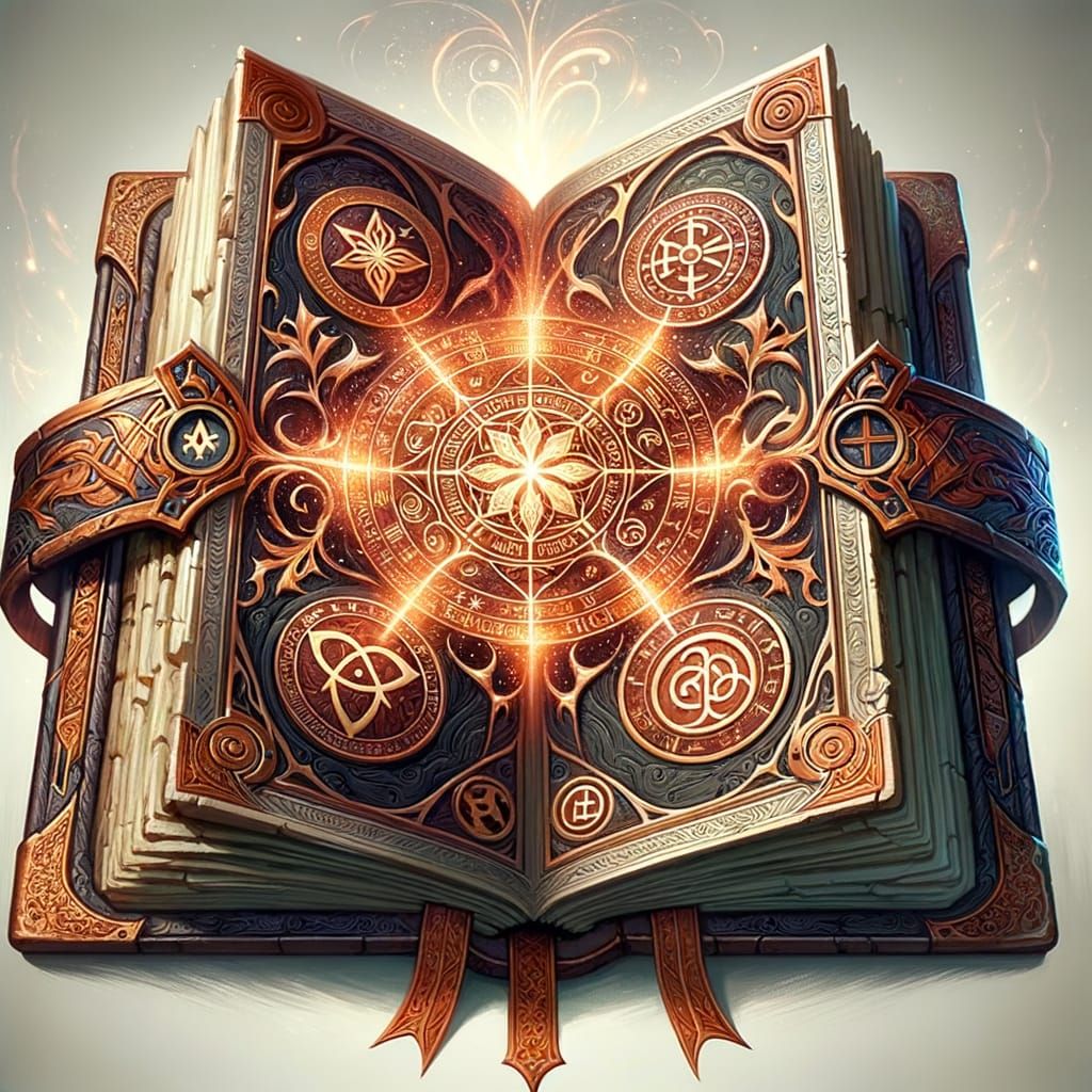 Enchanted Tome with Mystical Symbols