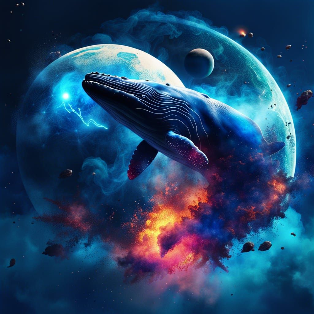 Whale Planet in Space: Digital Art