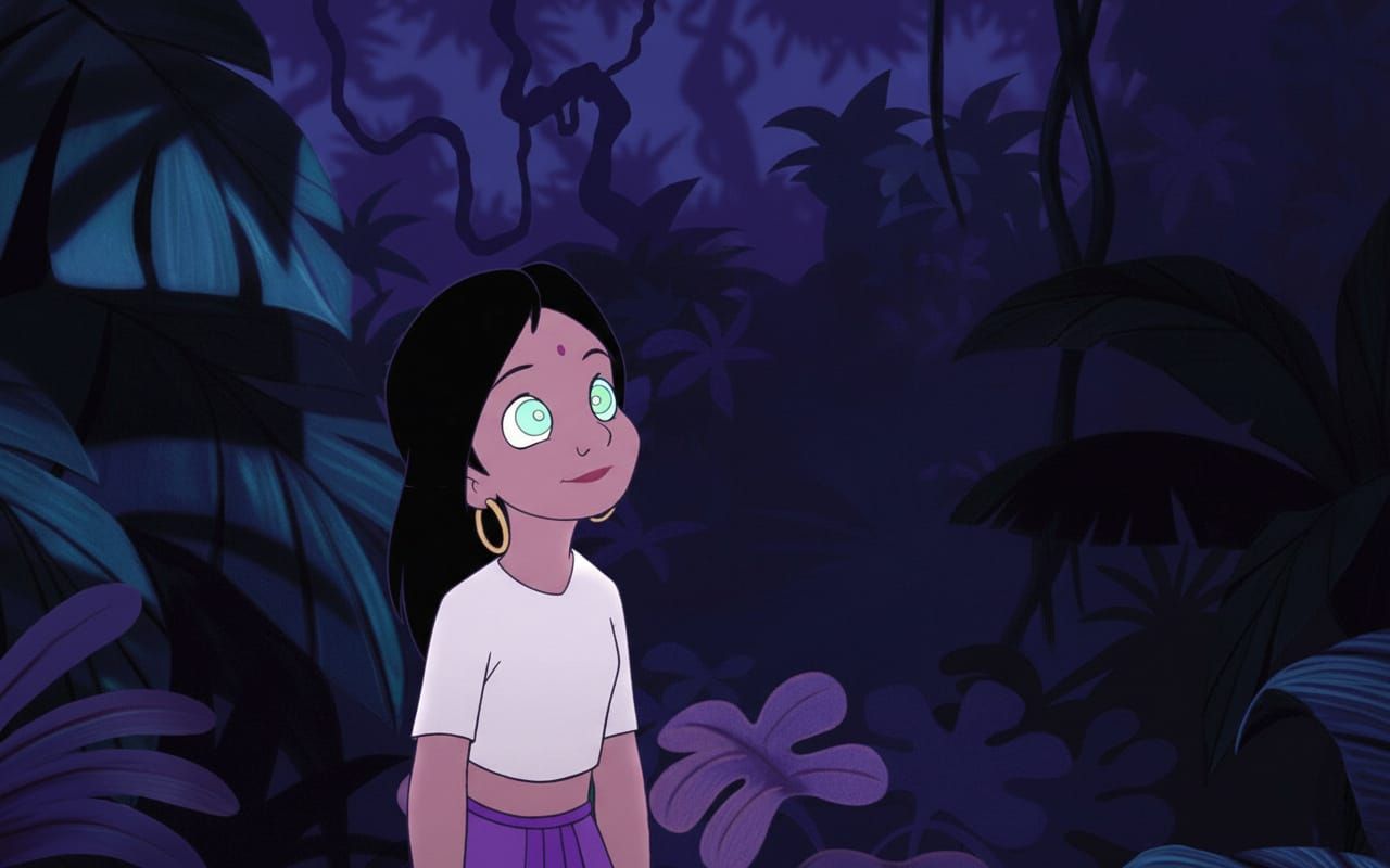 Shanti Character Portrait in Jungle Book Style