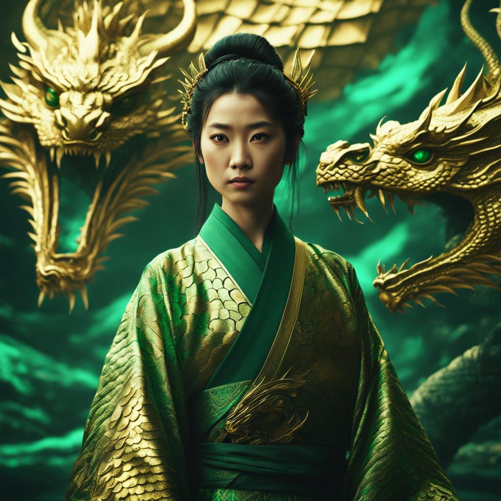 Cinematic Dragon Kimono: Digital Matte Painting