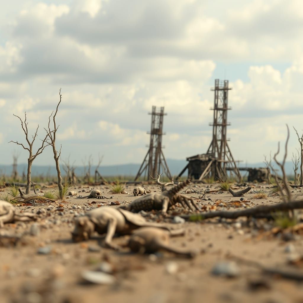 Surreal Post-Apocalyptic Wasteland in Hyper-Realistic 4D Ani...
