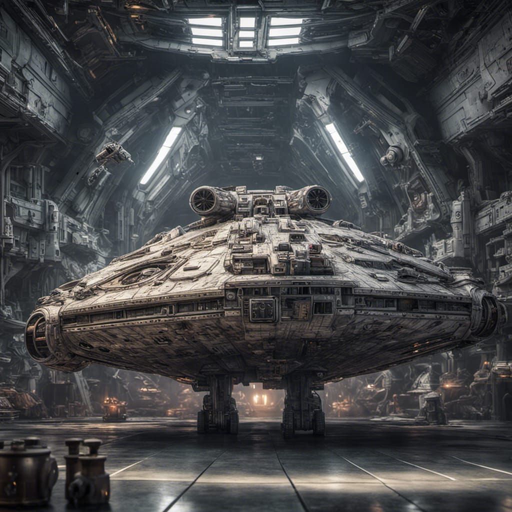 Hyperrealistic Millennium Falcon in Cinematic HDR