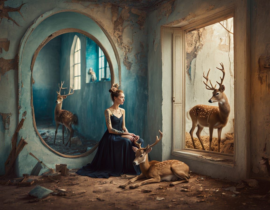 Surreal Fairytale Chic with Deer and Mirrors