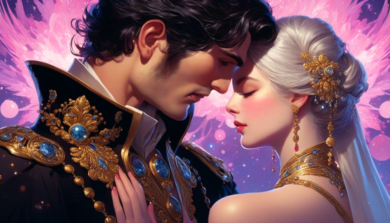 Romantic Beach Kiss Under Starry Night Sky