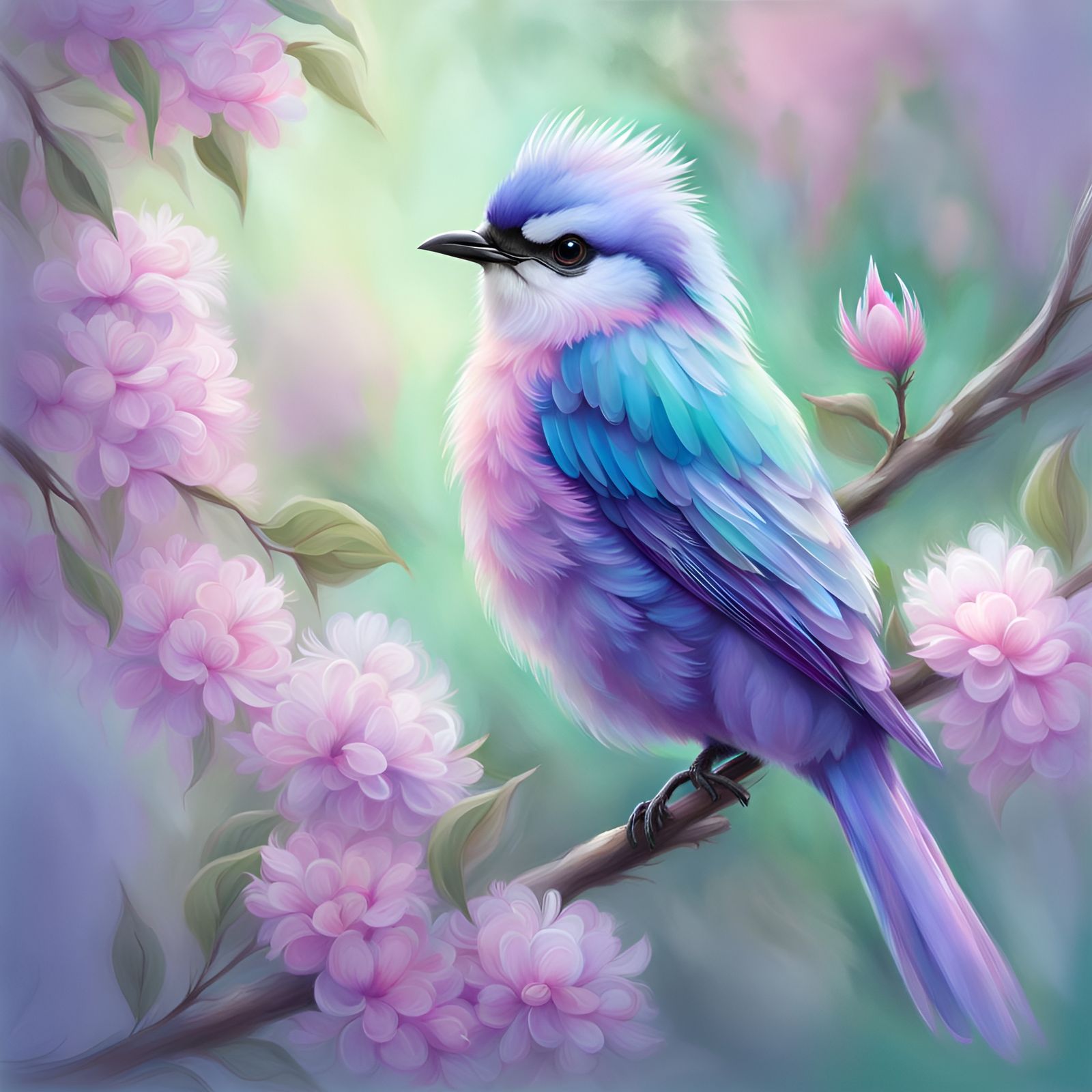 Pastel Bird in Twilight, Digital Painting