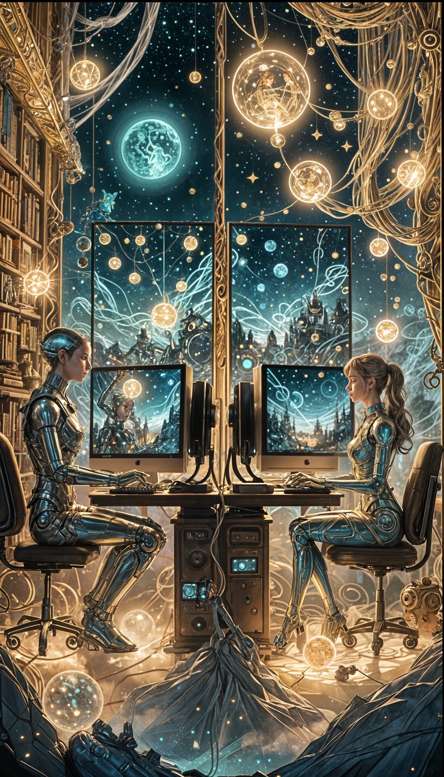 Android and Human in Magical Fairy-Tale Setting