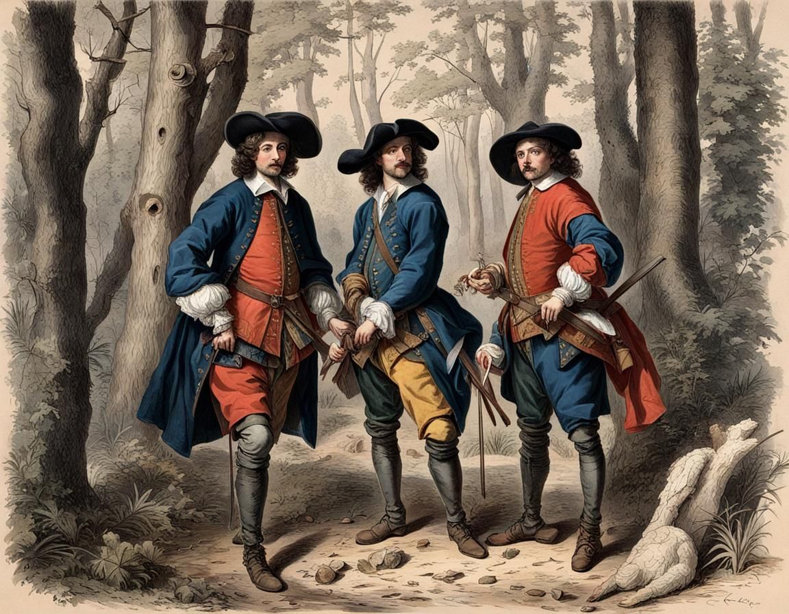 1620s French Musketeers in Woods