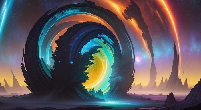 Psychedelic Digital Matte Painting in Maximalist Style