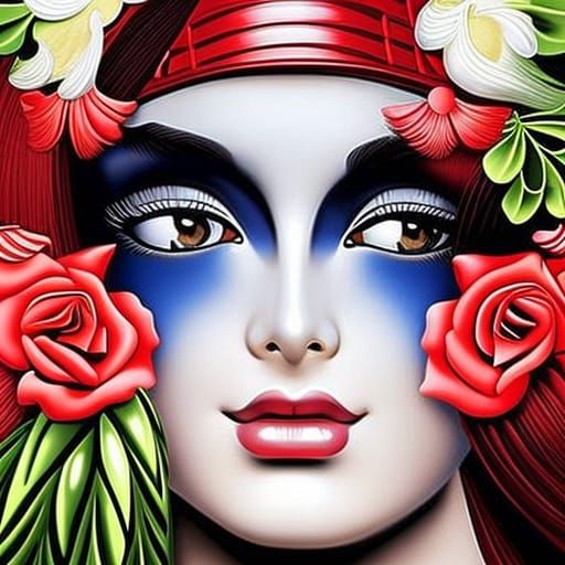 Surreal Portrait in Baroque Psychedelic Style