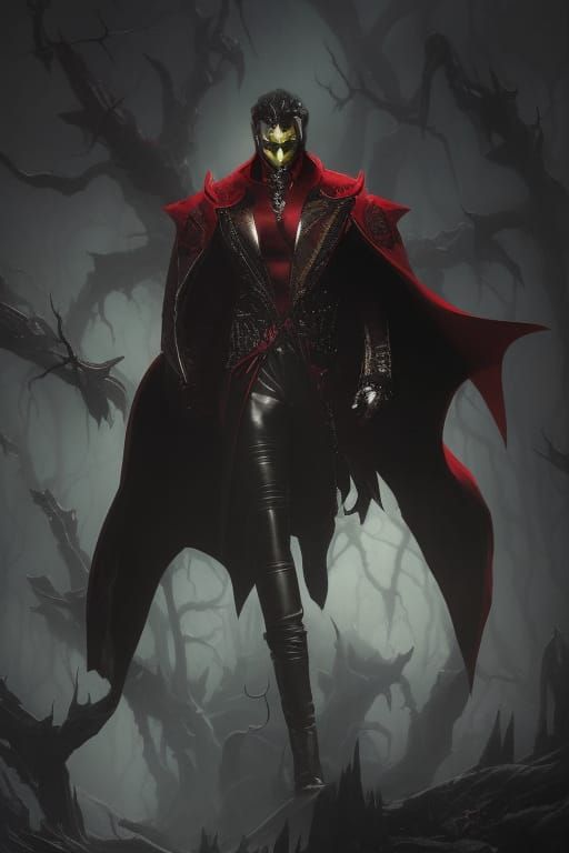 Dreamcore Vampire Prince Portrait, Tim Burton Concept Art