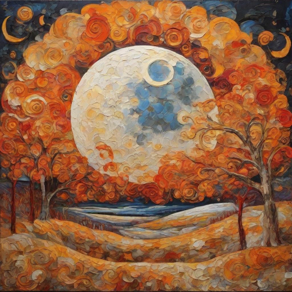Golden Autumnal Moon in Rococo-Gothic Style