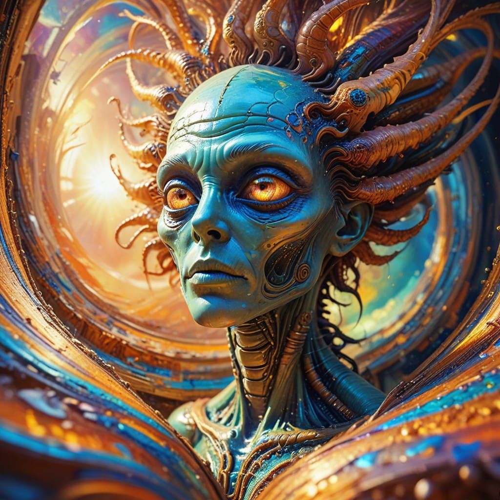 Alien in Distorted Room: Vertigo Art Style