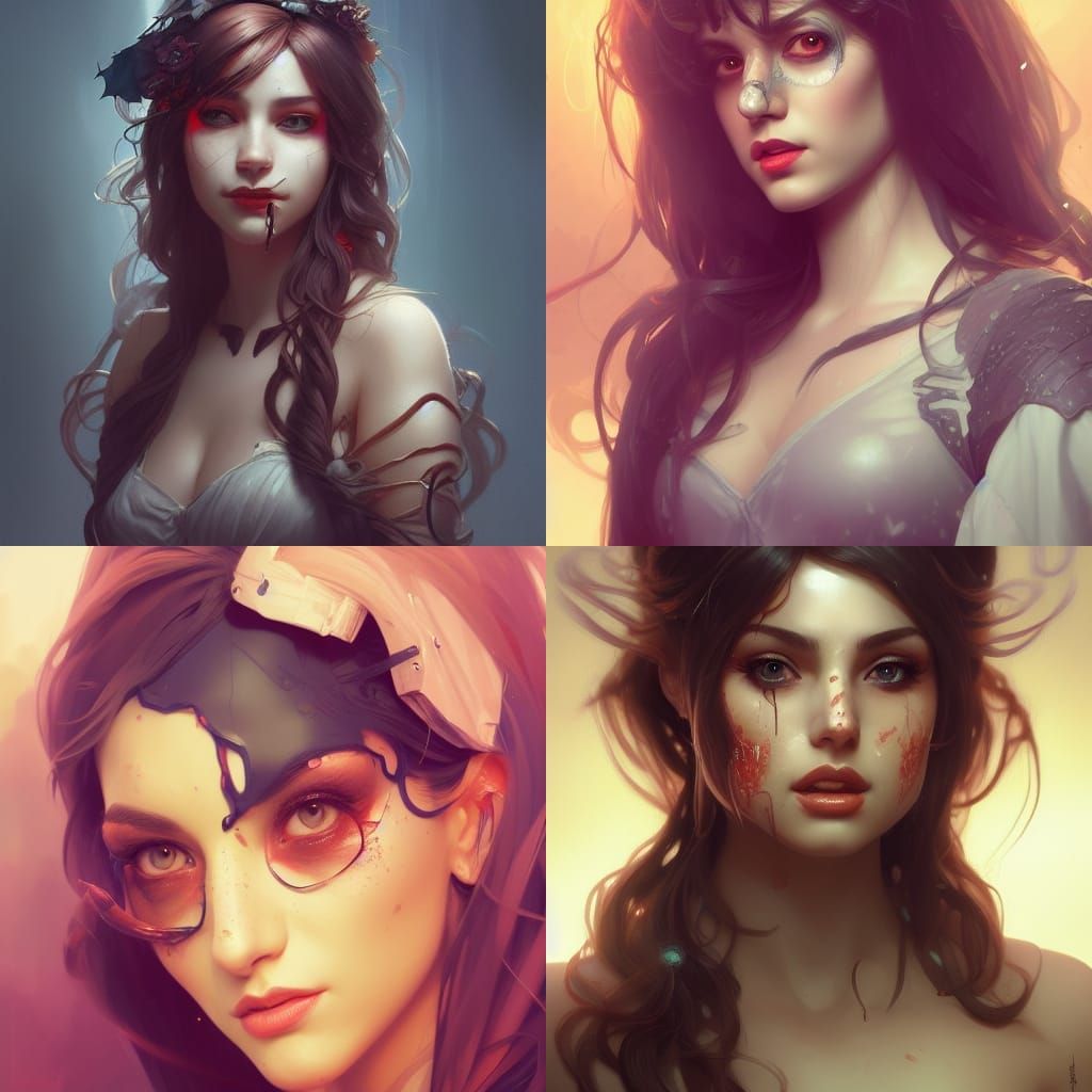 Halloween Girl Portrait in Hyperdetailed Digital Art