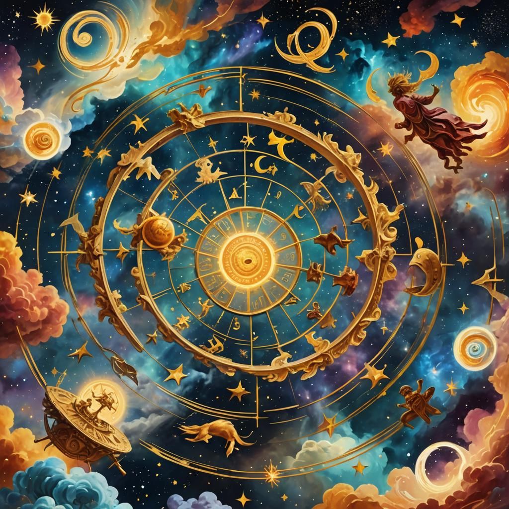 Zodiac Signs in Surreal Digital Art Style
