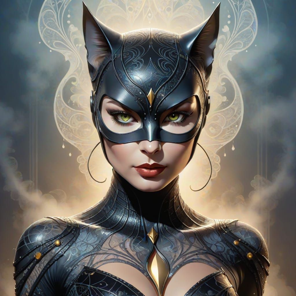 Catwoman in Magical Realism Style
