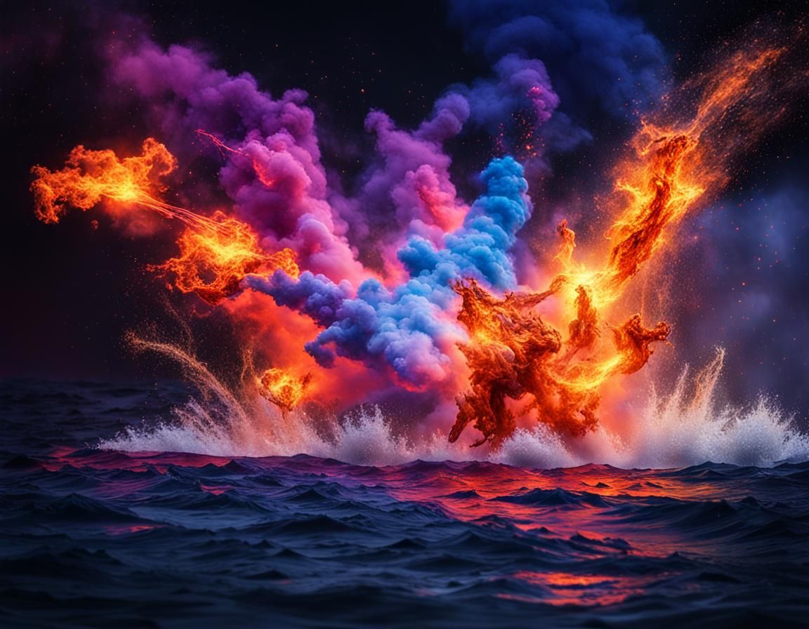 Hyperreal Supernova Explosion in Cyberpunk Style