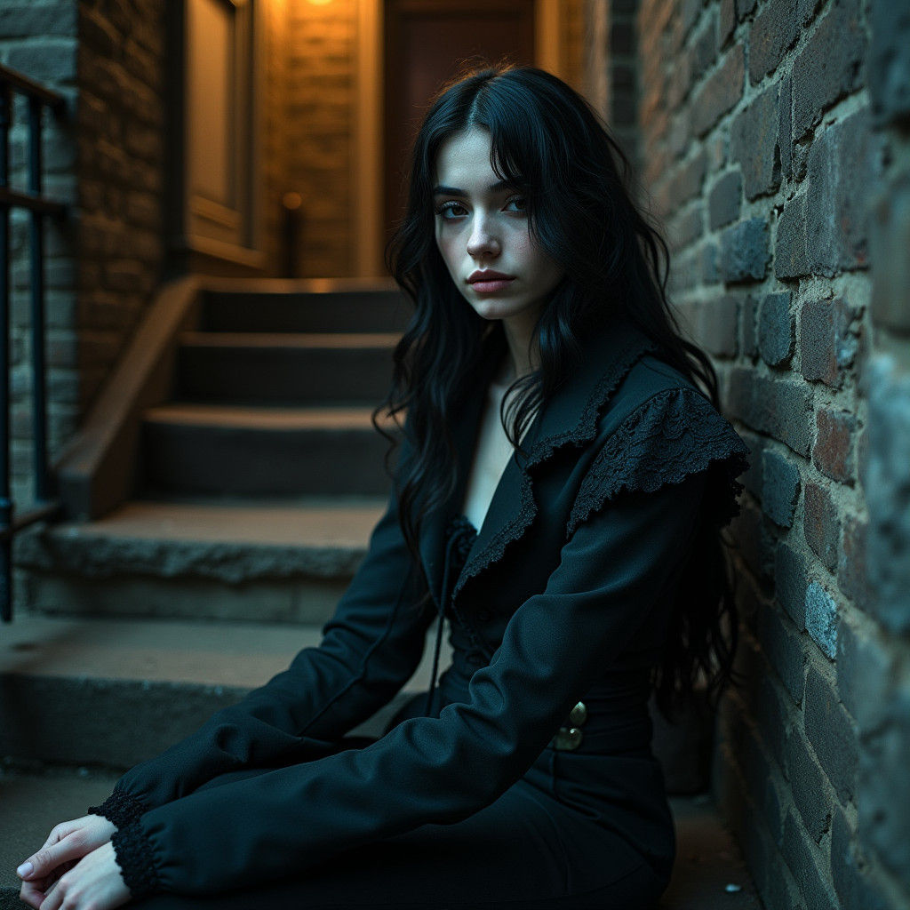 Victorian Woman in Noir Cinematic Portrait