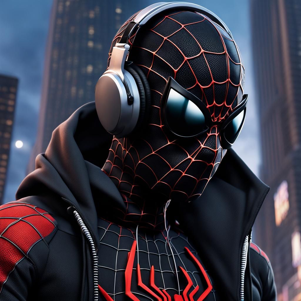 Miles Morales Spider-Man in Black Suit