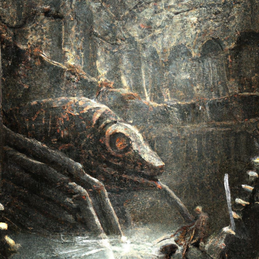 Eldritch Horror Bathtime in Dystopian Art Style