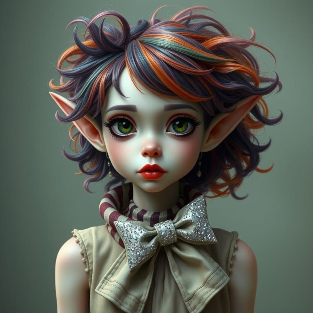 Fantastical Girl Elf with Whimsical Digital Art