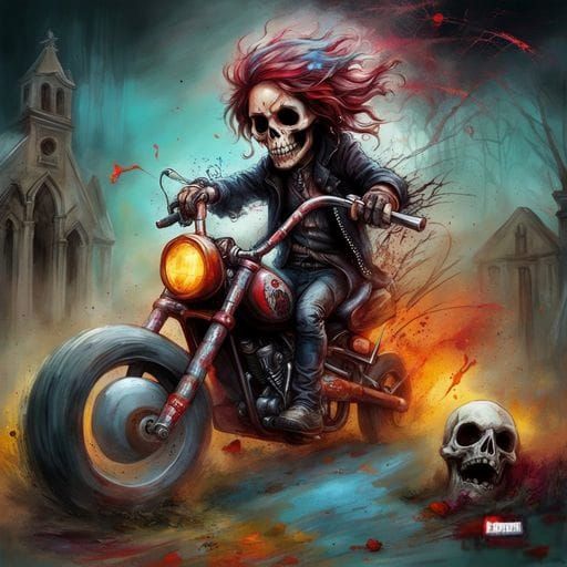 Ghost Rider Ablaze in Digital Art