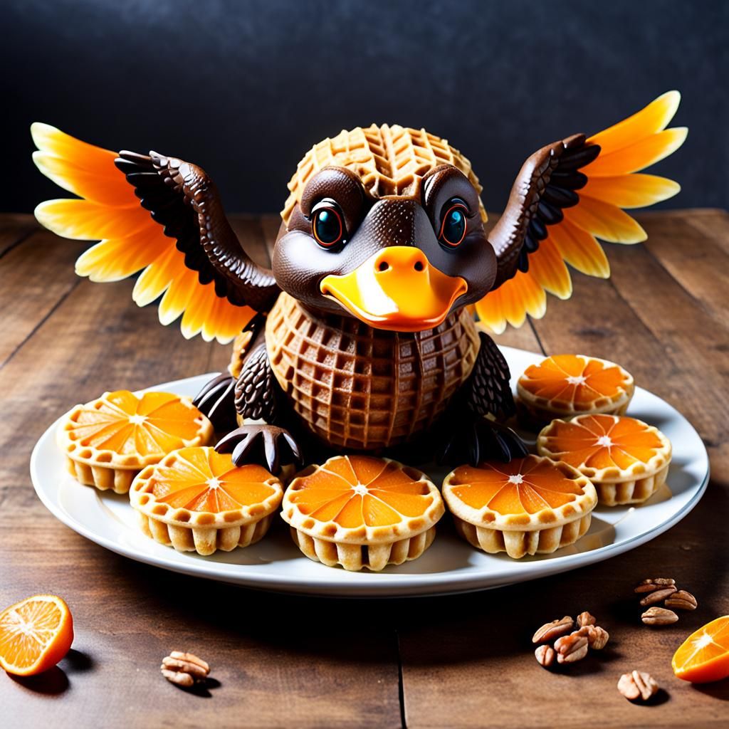 Waffle Platypus with Tangerine Texture